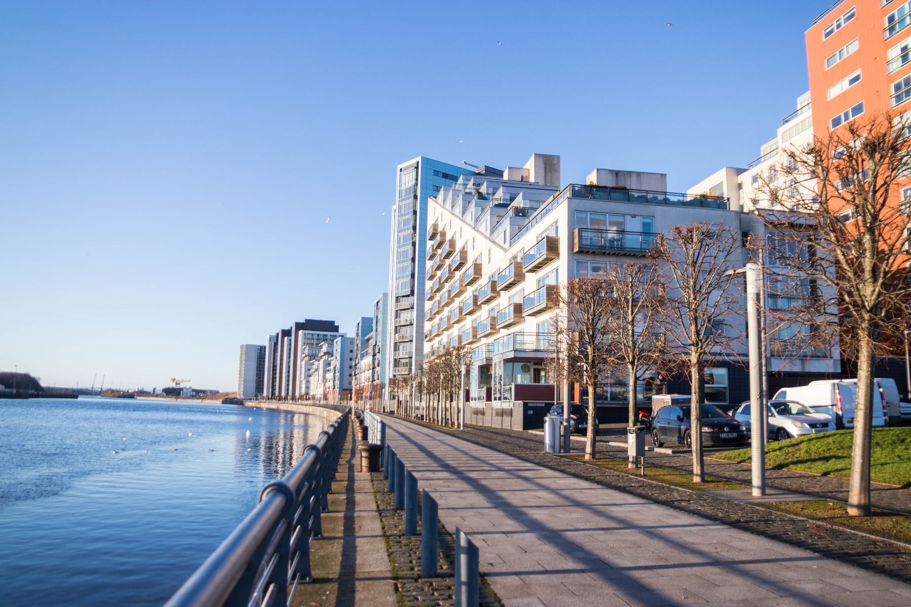 Modern flats on the Clyde waterfront, Glasgow