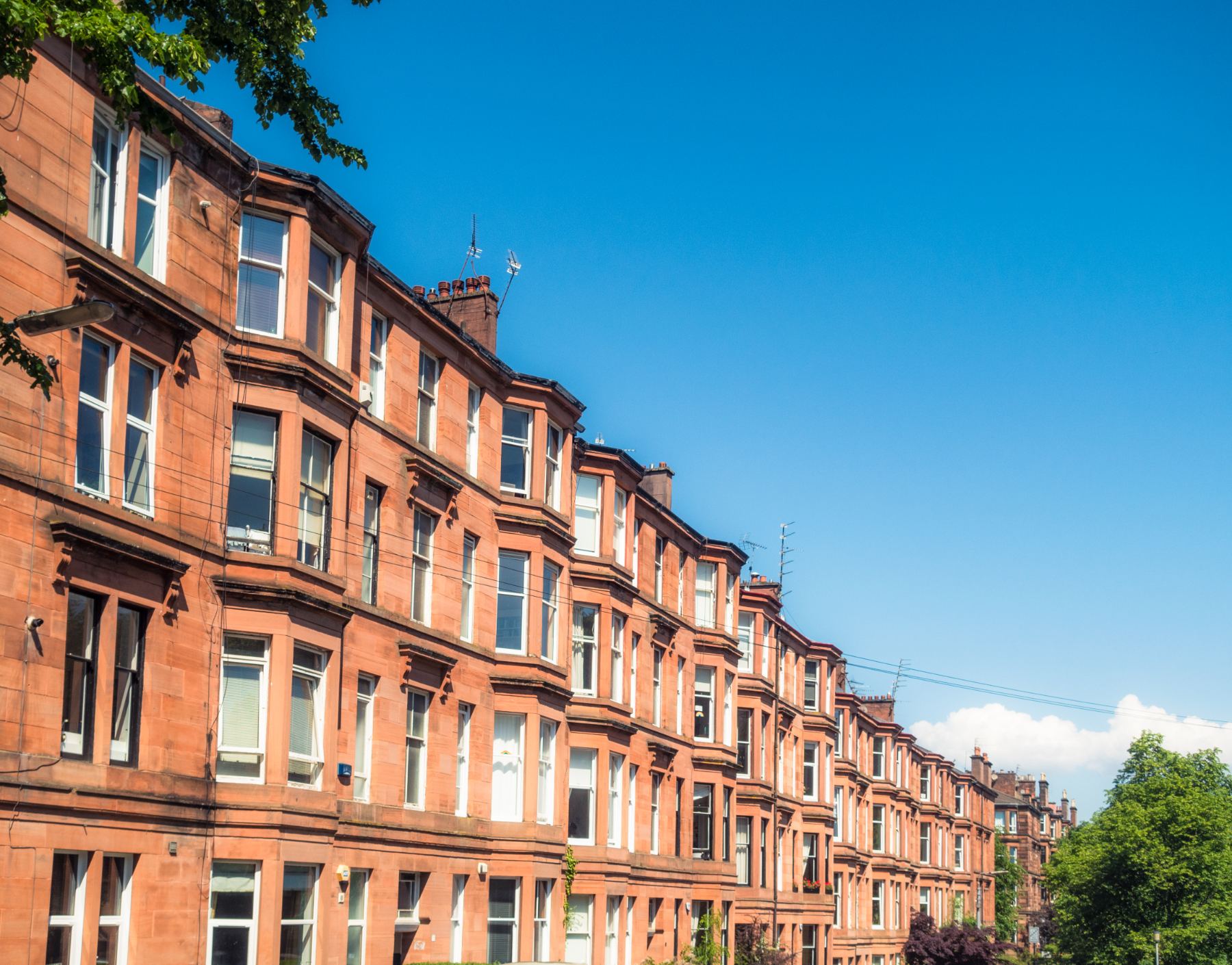 Red sandstone tenements in Glasgow